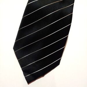 Donald J Trump Signature Collection 100% Silk Black Power Tie with Silver accent
